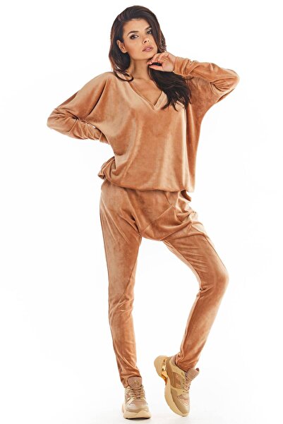 Awama Pantaloni dama, Awama, Poliester, Marime S/M, Bej