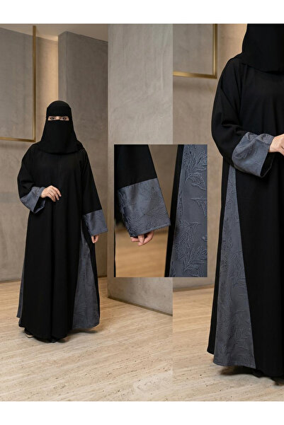TOP LUXURY عباية شادور كريب خفيف صيفي كلوش بتدخيلات قماش جاكار