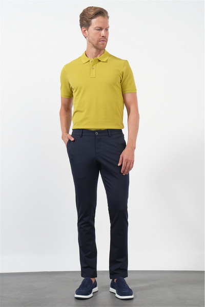 İmza Navy Blue Side Pocket Slim Fit Stretchy Jogger Pants 1003260373
