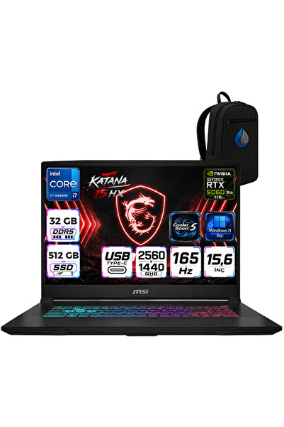 MSI Katana 15 HX Intel Core İ7-14650HX 32 GB DDR5 512 GB SSD 8GB/RTX5060/115W...
