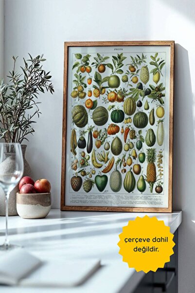 fuart.co Sebzeler Mutfak Posteri, Çerçevesiz Poster, Mutfak Dekoru, Duvar Pos...