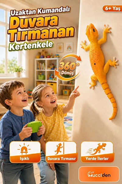 mucciden Duvara Tırmanabilen Uzaktan Kumandalı Kertenkele Slikon Oyuncak - şa...