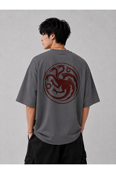 Nulivez Game of Thrones Targaryen Dragon Symbol Printed Oversize Unisex T-Shirt