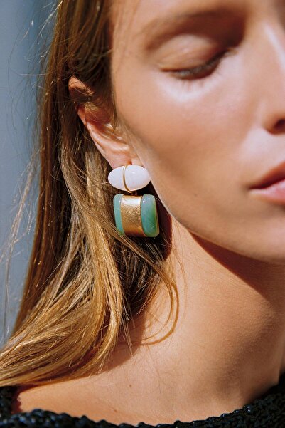 Bo Takı ve Aksesuar Brand Model Green Earrings