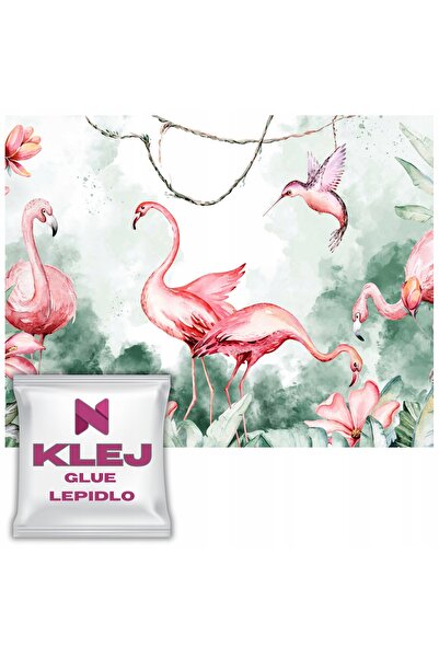 Naklejkomania Fototapet Modern Pentru Peretele Copiilor - Flamingo Roz Si Flo...