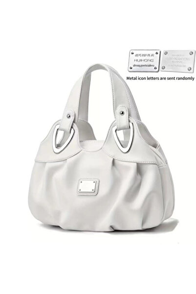 Take Two By Styli White Dual Handle Zip Closure Handbag
