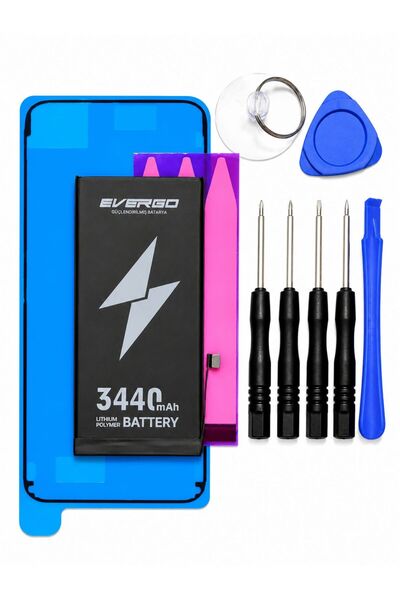 evergo İPHONE 8G PLUS BATARYA 3440mAh YÜKSEK KAPASİTE ÜSTÜN GÜÇLENDİRİLMİŞ BA...