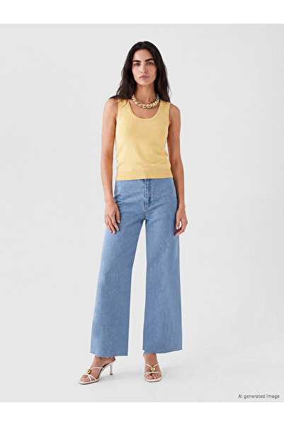 LC Waikiki الموسم الجديد من LCW Jeans Indigo بنطلون جينز نسائي عالي الخصر واس...