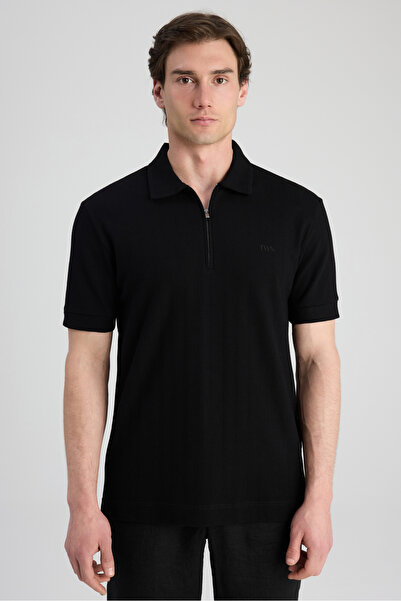 Twn Slim Fit Black Plain T-Shirt
