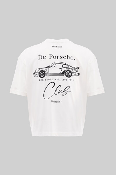 Machinist Muška majica kratkih rukava De Porsche sa printom, oversize, boja ekru