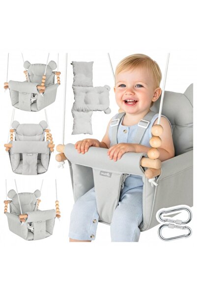 MalPlay Leagan suspendat pentru bebelusi Malo Wave Grey, cu pernute confortab...