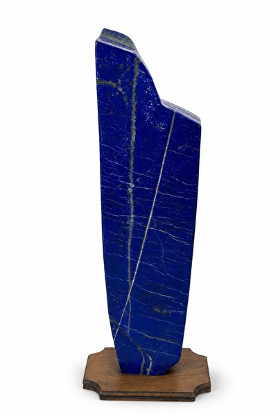 Alibaba Doğaltaş Lapis Lazuli Doğal Taş Ahşap Standlı Jeot - JE-0010
