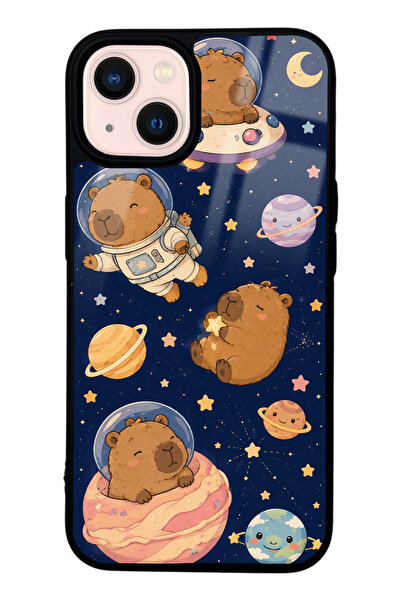 Spoyi iPhone 13 Cosmic Capybara Tasarımlı Glossy Telefon Kılıfı