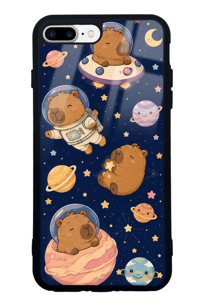 Spoyi iPhone 7 Plus - 8 Plus Cosmic Capybara Design Glossy Phone Case