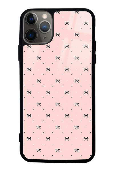 Spoyi iPhone 11 Pro Max Glossy Phone Case with Cream Coquette Pattern Design