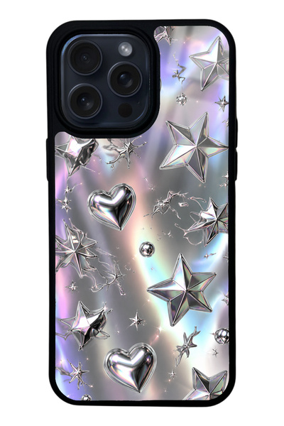 Spoyi iPhone 14 Pro Max Chrome Star Dream Design Glossy Phone Case