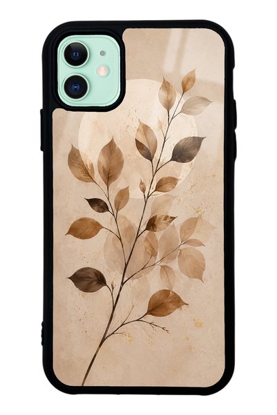 Spoyi iPhone 11 Autumn Minimal Leaf Design Glossy Phone Case