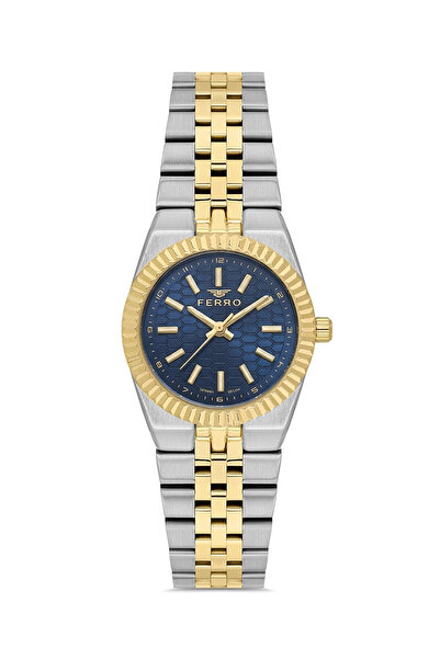 FERRO Yellow and Silver Steel Cord Women's Wristwatch Fl40176A-D3 3 Atm Water...