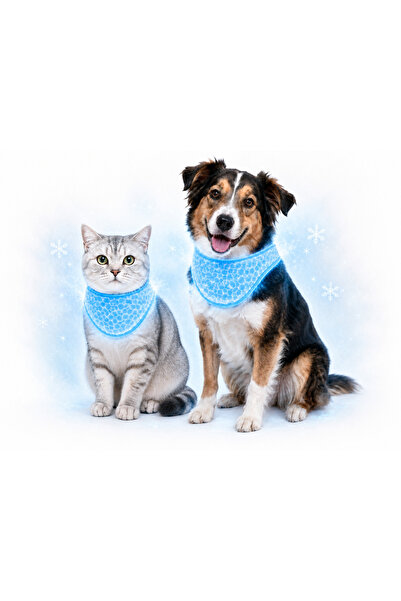 Havhav CoolPati Buz Desenli Serinletici Kedi ve Köpek Fuları - Su ile Aktive ...