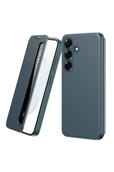 DD Daden Husa pentru Samsung Galaxy S25 FE Smart View din piele, Raspuns apel...