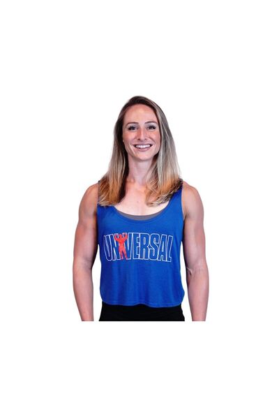 Universal Nutrition Logo Blue Crop Top - M