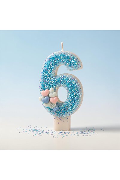 Miki & Miki Mavi Pullu Pasta Mumu Doğum günü mum 6 yaş Balon Konsept