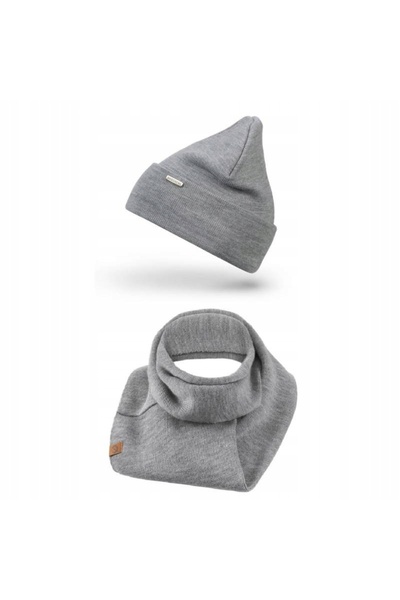 Brødrene Set Caciula si fular dama Brodrene, Acril, Gri