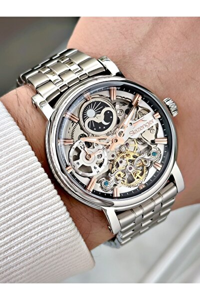 Slazenger Automatic Mechanism Silver Color Steel Band Steel Case Men's Wristw...