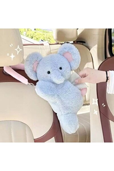 OEM Suport de șervețele auto elefant de pluș albastru, montat pe tetieră, 36x...