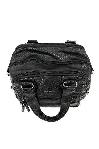 Sanmorris Double Handle Multi-Compartment Washed Leather Women's Crossbody Sh...