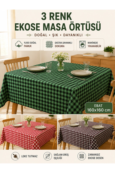 Northern Star Gingham pamučni stolnjak 1 KOMAD | Stolnjak za piknik | Prekriv...