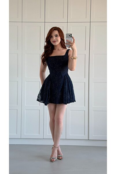 ayşenur Dinçer butik Mabel Mini Elbise Lacivert