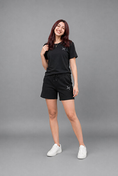 ORNCOLLECTION Noir Move Kadın Siyah Şort Takım-