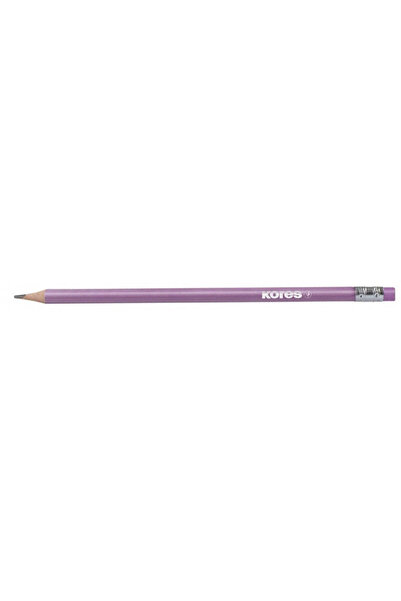 kores Creion grafit HB cu radieră, metalic, set de 6