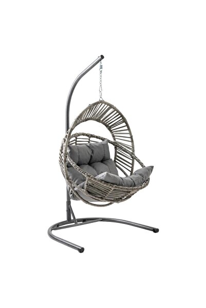 ReHome Nobel | Tekli Rattan Bahçe Salıncağı | Balkon Salıncağı
