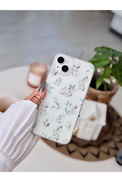 Go Aksesuar Iphone 14 Plus ve 15 Plus Uyumlu Darbe Önleyici Mat Şeffaf Baskıl...