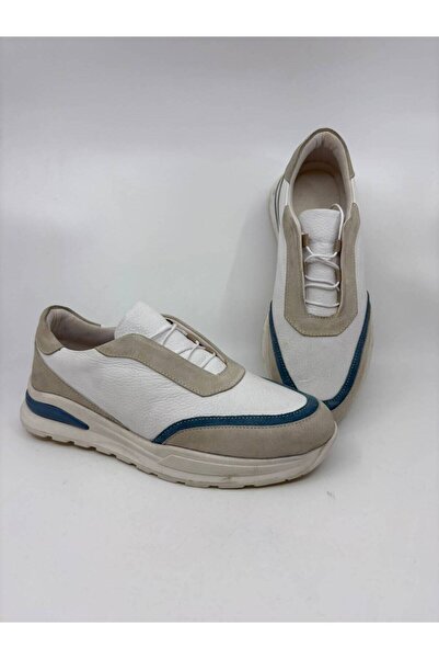 Papuccu White Suede Blue Men's Leather Shoes