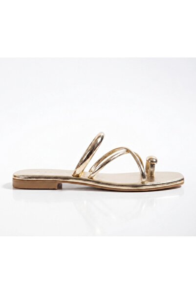 Adım Dünyası Gold Buckle Women's Slippers |   Stylish Minimal Design |   Dail...