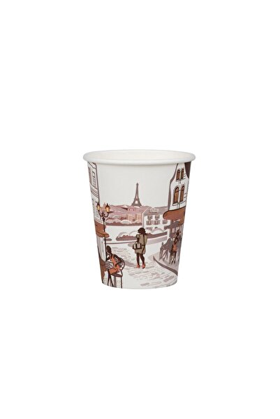 MC Micostore Χάρτινο ποτήρι 8 ουγκιές City 250 ml, 10 τεμάχια/ Σετ (καπάκι-πάτο)