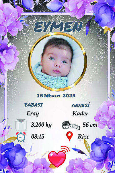 Kişiye Özel Yenidoğan künyesi