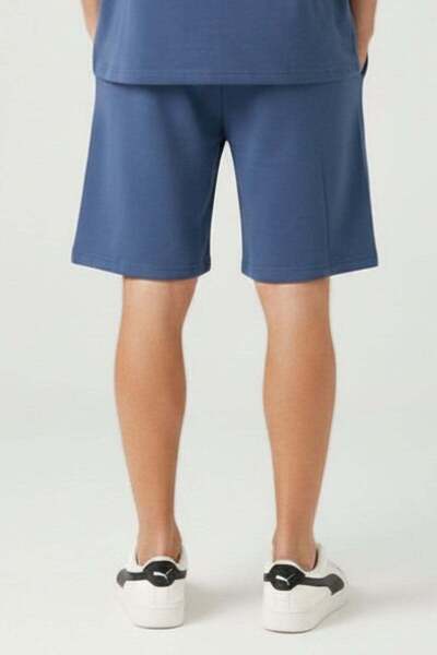 penyebizden Men's Regular Fit 100% Cotton Unprinted Shorts-Navy Blue