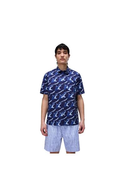 Napapijri P0A4Hzufa41-R G-Elıor Ss Aop Men's g &amp; Ouml;Mlek Blue