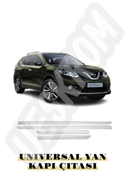 ueskrom Nissan X-Trail 3 Krom Yan Kapı Çıtası 2014 Ve Üzeri Paslanmaz Çelik