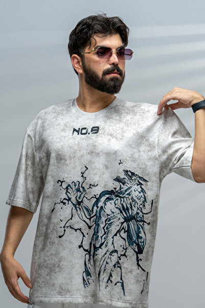 saneafn White T-shirt with Monster 8 character design