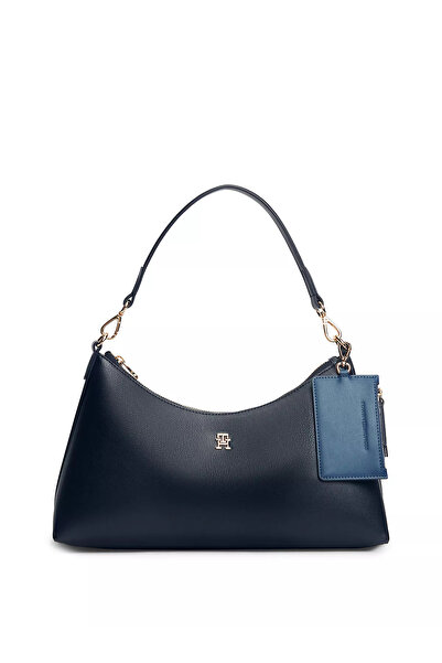 Tommy Hilfiger Women's Navy Blue Shoulder Bag with Detachable Mini Wallet, Zi...
