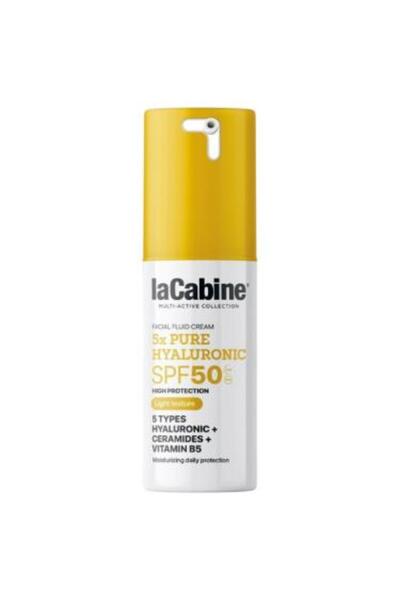 LaCabine كريم سائل للوجه بـ 5 أنواع من الهيالورونيك النقي مع حماية SPF50 من ل...