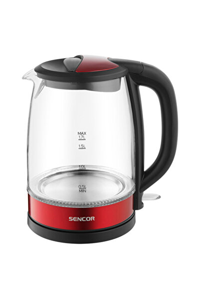 Sencor Fierbător electric 1.7L 2200W Sticlă Negru/Roșu