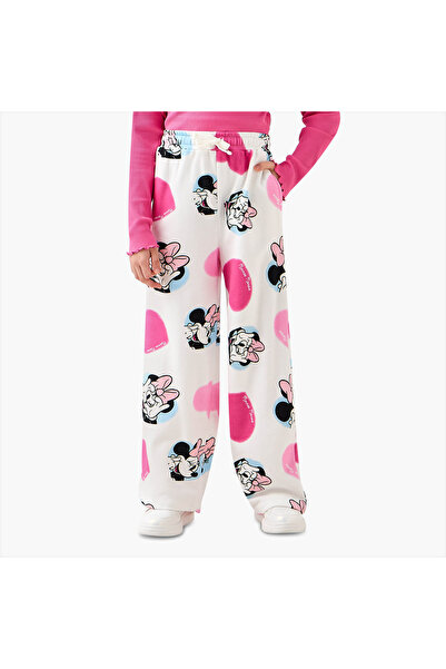 Disney Drawstring Waist Track Pants with Minnie Mouse Print