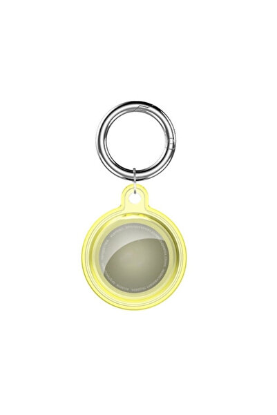 OEM Airtag Κρυστάλλινη Διαφανής Αντικραδασμική Θήκη Σιλικόνης Μπρελόκ Κίτρινο