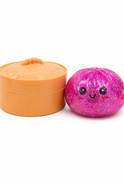 DAT Glitter Squishy Ball Transparent Dumpling Stress Ball Squeezable Sensory ...